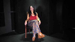 Backstage with a hot brunette, Jackie Ohh, in high heels