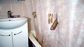 Two Babes Give Amateur Gloryhole Blowjob