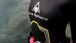 Ocean Rope Bondage with Ballgag in Wetsuit