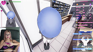 Cute Pervert Streamer Playing Secret Flasher Manaka Hentai Game Masturbation