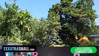 Exxxtra small - petite mexican teen with perky nips Violet Gems gets stuffed with monster schlong