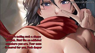 Mikasa Ackerman tests her new young soldier (Anal, Double Orgasm, CEI)