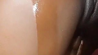 Ebony Teen Playing with Her Tight Pussy Ends up Having a BBC in It