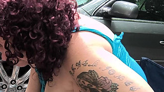 Helping Her with Her Tire Set Her Wet Pussy on Fire
