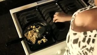 Voluptuous housewife gets fucked doggystyle in the kitchen