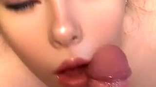 Throat Blowjob Like a Christmas Present, Mouth Filled with Cum!