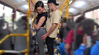 Slutty Student Gets Cumshot in the Bus