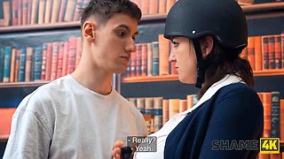 Shame4k. i put that stick into my pussy when my schoolgirl came in!