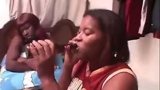 Ghetto ebony threesome
