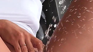Huge Pissing Fountain and Pussy Playing