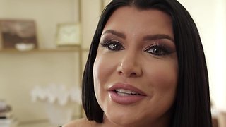 Romi Rain's husband is in jail, so she gets intimate with the guard.