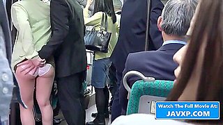 Japanese honey with big boobs likes to get in the bus, on her way home