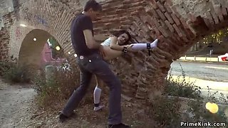 Spanish Babe Gets Wild Outdoor Public Fuck