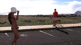 Risky naked walk down the street. Public nudity MiaAmahl