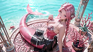 Pink Mermaid Queen! Private Gaze in the Underwater Palace, From Deep Sea Dreams to Beach Climax.