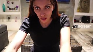 Lynn Scream: Petite Latina Maid Fucks Boss - Doggystyle POV Blowjob & Cum on Ass