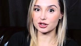 Perfect blond making solo masturbation