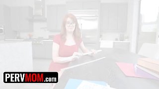 Stepson's sexual arousal takes a crazy turn since he embarks noticing his stepmom\u2019s sugary body