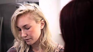 Blonde and Redhead Mature Lesbians Seduce with Scissoring,