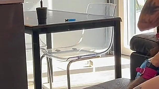 A Stranger Looks at Me Through the Window He Cums in My Mouth