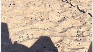 Beach Sex White Shiny Bikini Milf Enjoys Doggystyle