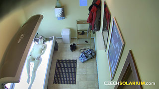 Czech Solarium 2: Blonde Strips Down and Shows off Her Tight Ass