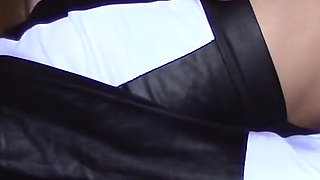 She's hogtied on a table, nylon hooded, roughly throated for ten minutes with massive cum swallow