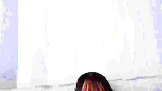 Japanese teen in white cotton panties masturbates