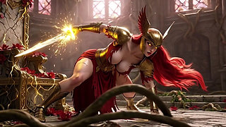 Malenia Blade of Miquella Sensual Throne Routine in Decayed Elphael with Revealing Armor and Provocative Poses