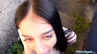 Public Agent featuring Ara Mix's blowjob sex
