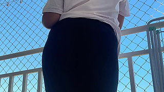 Chubby Latina Balcony Fart Session Thick Ass Releasing Loud Stinky Farts Outdoor