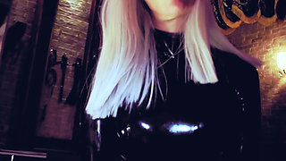 Hot domina Eva Latex play with a dick CBT toys BDSM kink femdom fetish Milf mature mistress blonde