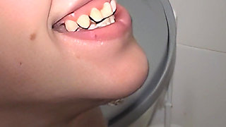 Louisa Washing Her Teeth with Cum and Piss