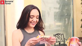 Old & Young Chinese Guys Double Team Hot Brunette European Pornstar in Wild Threesome