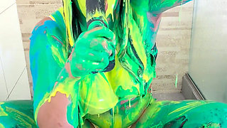 Dirty and Play Covered in Colorful Pastry Cream and Wet Deep Throat