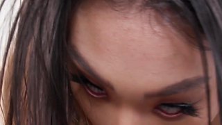 Petite Asian with Hidden Hair Color - Monster BBC Face-Fuck + Footjob