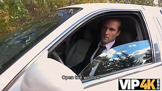 Vip4k. random passerby scores super-sexy bride in the wedding limo