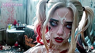 Harley Quinn Bathing in Sperm after Massive Creamy Loads (AI)