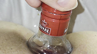 Extreme Anal Insertion with a Bottle Close up