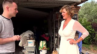 Oldnanny Mature Granny Seduces Horny Stud In Garage