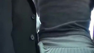 Crowded Bus Chaos. Her Lifted Miniskirt and Tight Curves Drive Every Passenger Wild - P11