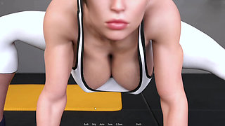 Friend Stepmom Teaching Me Streching Workout In Gym