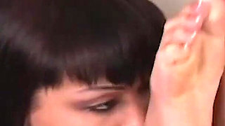 Horny Lesbian Show. Two Asians Sucking on Your Feet. Horny Foot Fetish! with High Heels and Lingerie.