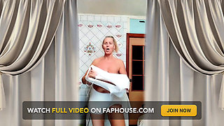 Hot Housewife Lukerya in the Kitchen After a Shower