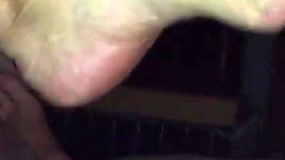 Real Homemade Mature Footjob with Lots of Cum on MILF Feet & Arches