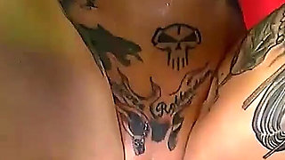 Tattooed Slut Gulps Piss and Cocks in Extreme Ggg Bukkake