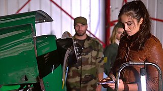 Intimate and intense threeway with two wild military women