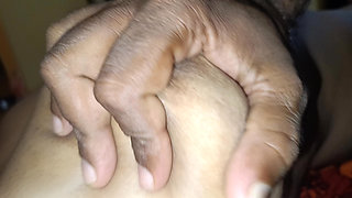 Cute breast squeeze and fuck with Housewife