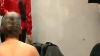 Humiliating gas mask whipping