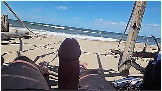 Blowjob On The Beach, Licking And Swallowing Everything